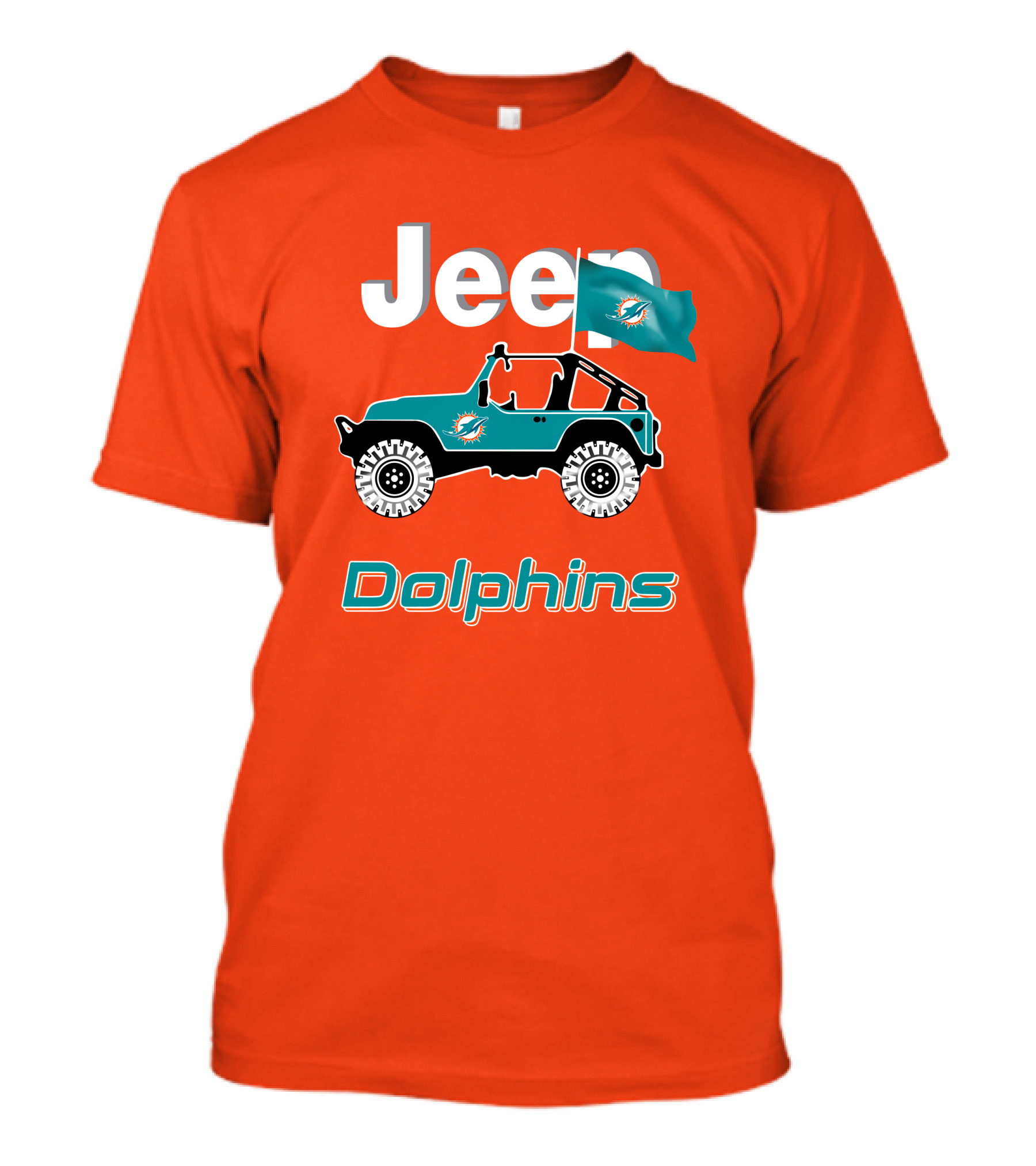 Jeep Dolphins Miami Flag Adventure T-Shirt