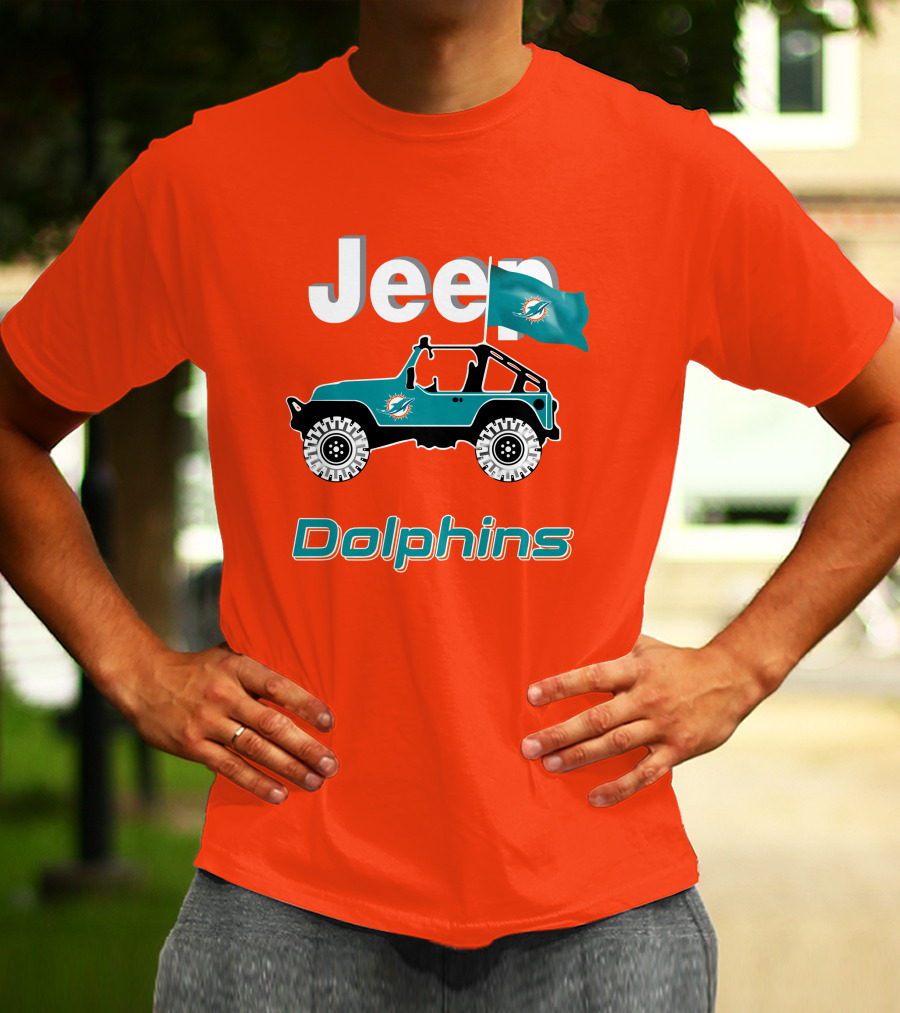 Jeep Dolphins Miami Flag Adventure T-Shirt