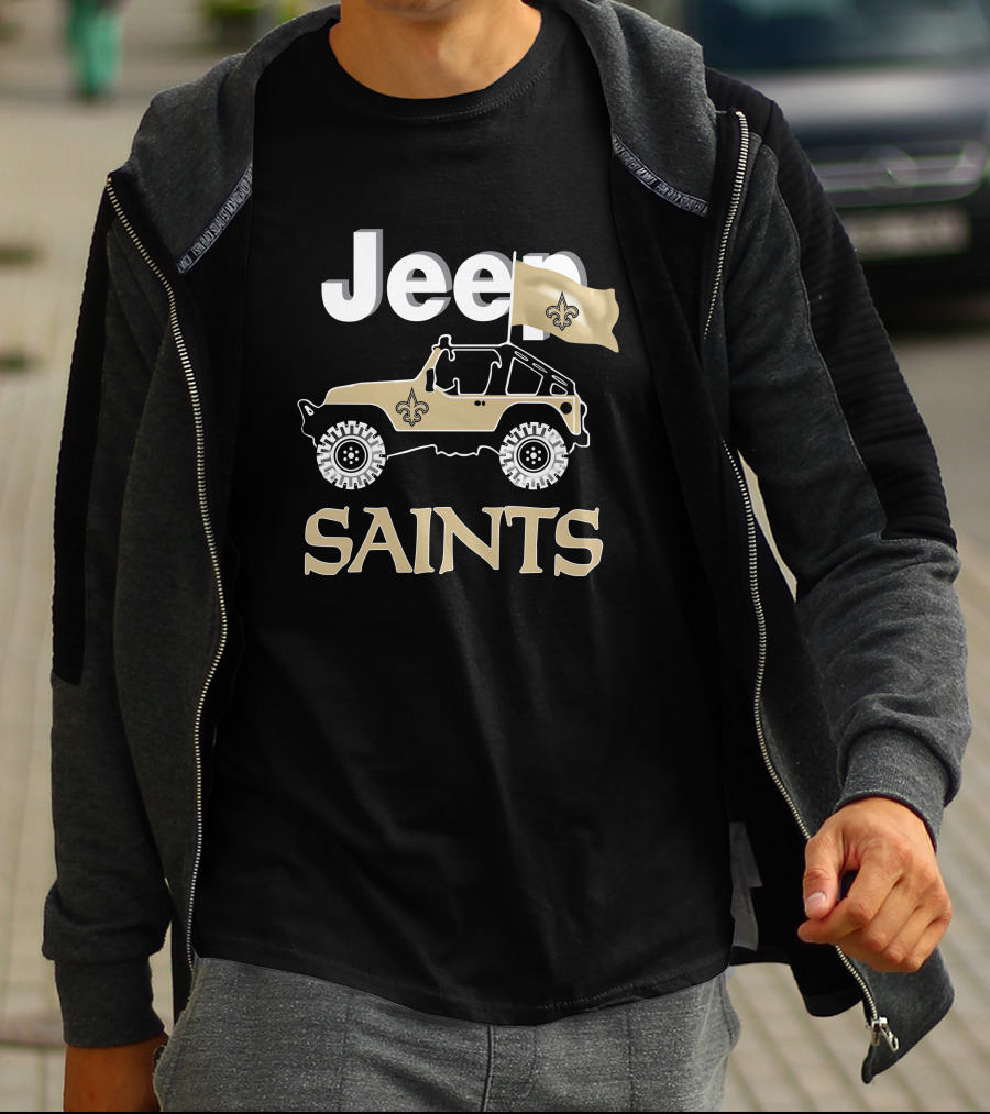 Jeep Saints New Orleans Fleur-De-Lis Flag T-Shirt