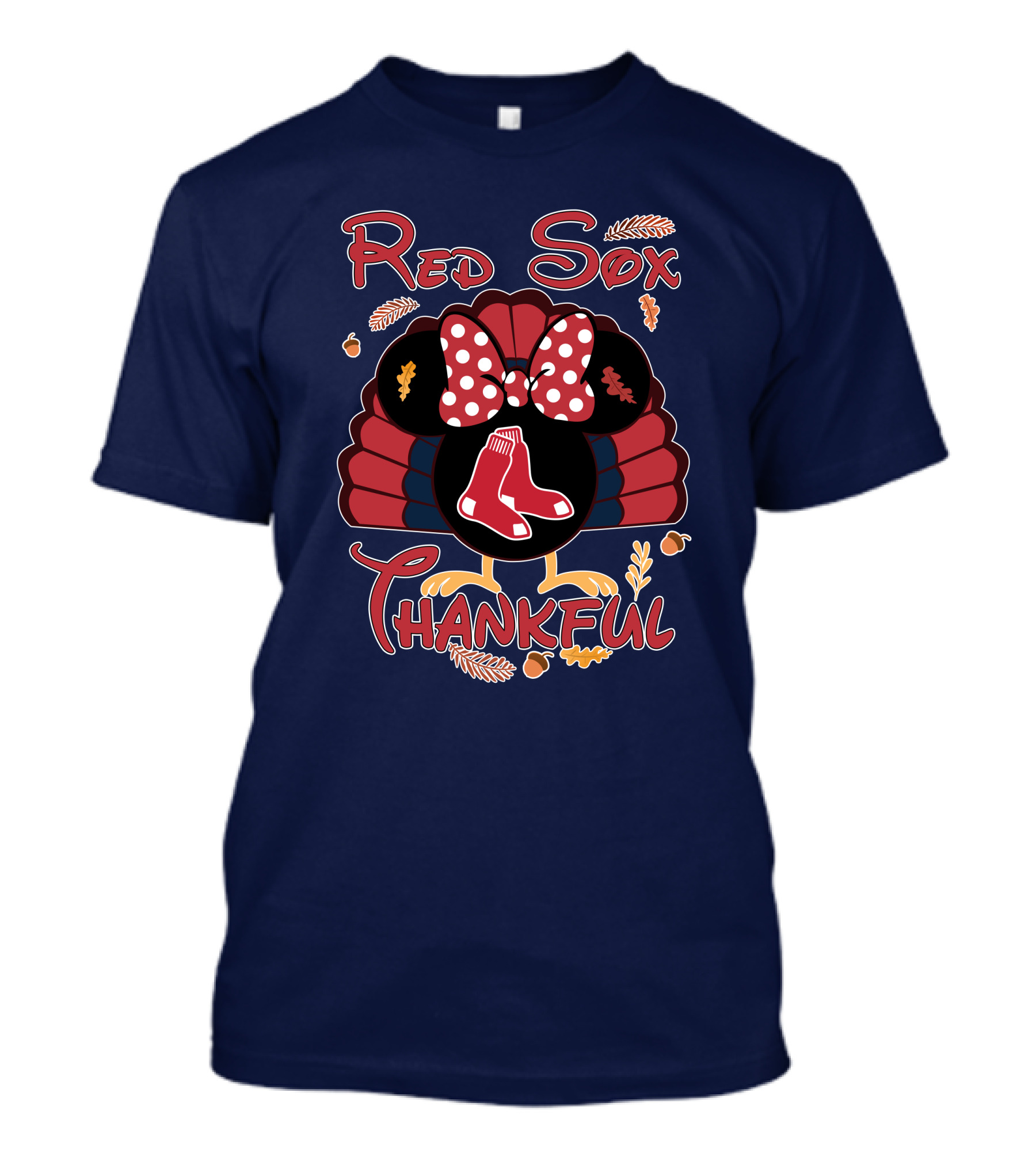 Red Sox Thankful Minnie Thanksgiving Turkey T-Shirt