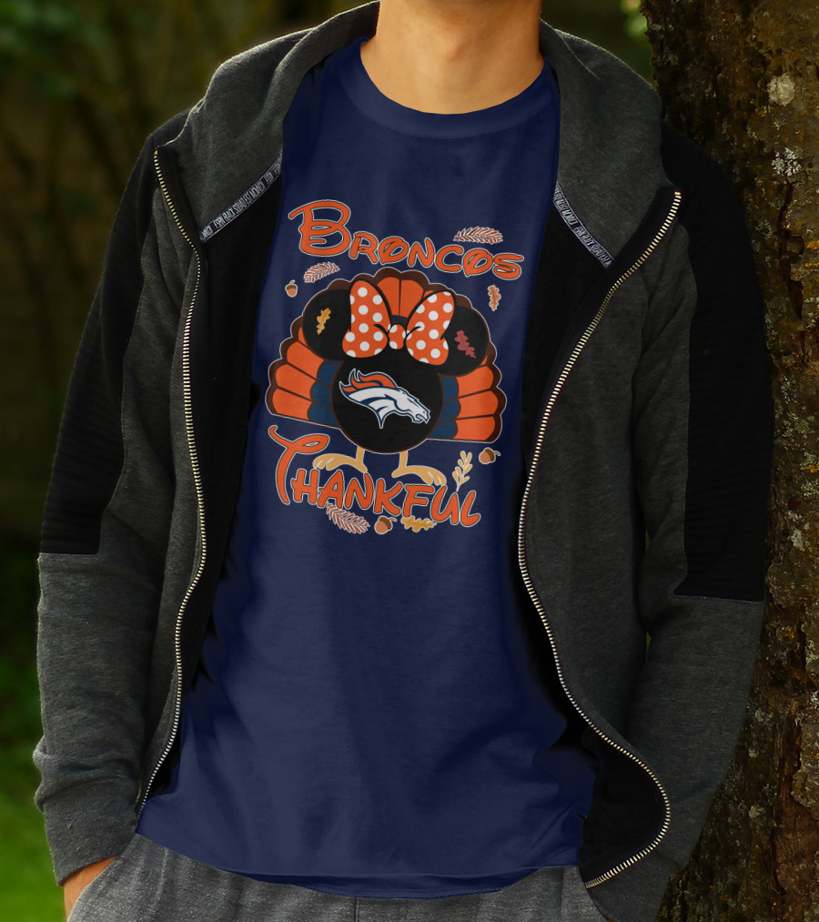 Broncos Thankful Denver Minnie Thanksgiving T-Shirt