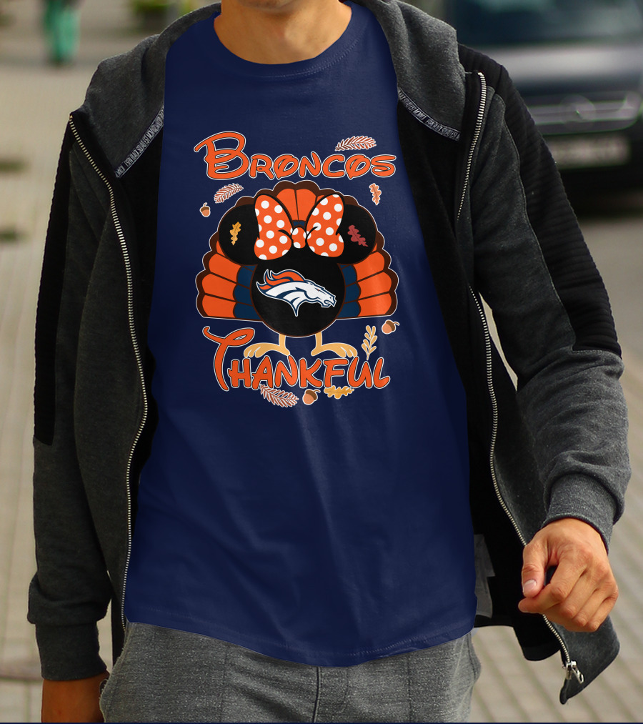Broncos Thankful Denver Minnie Thanksgiving T-Shirt