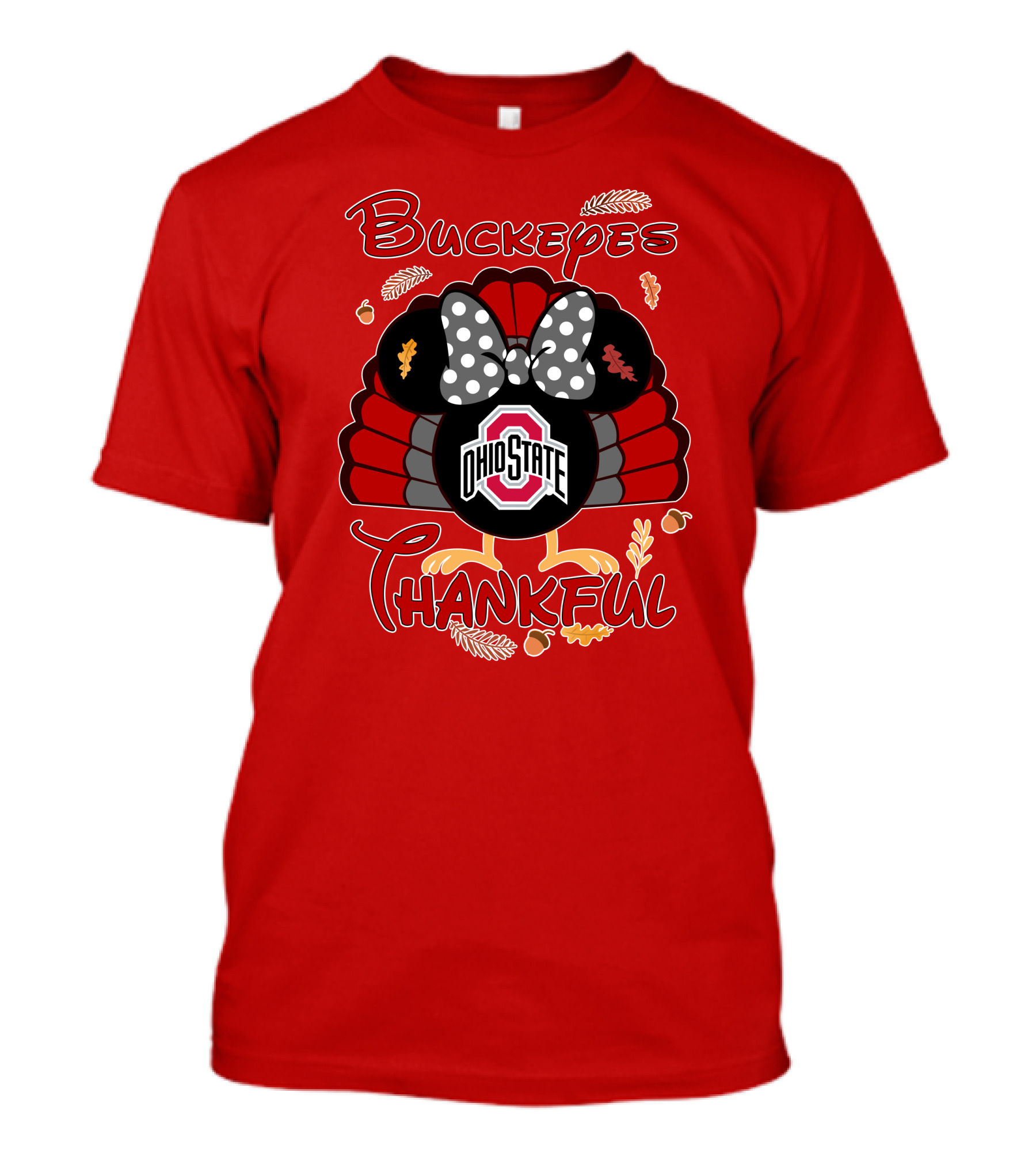 Buckeyes Thankful Ohio State Minnie Thanksgiving T-Shirt