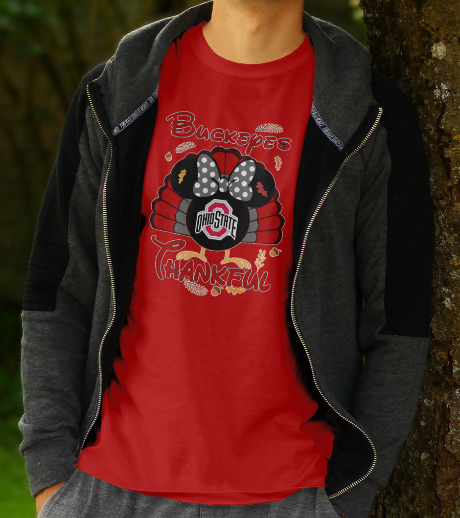 Buckeyes Thankful Ohio State Minnie Thanksgiving T-Shirt