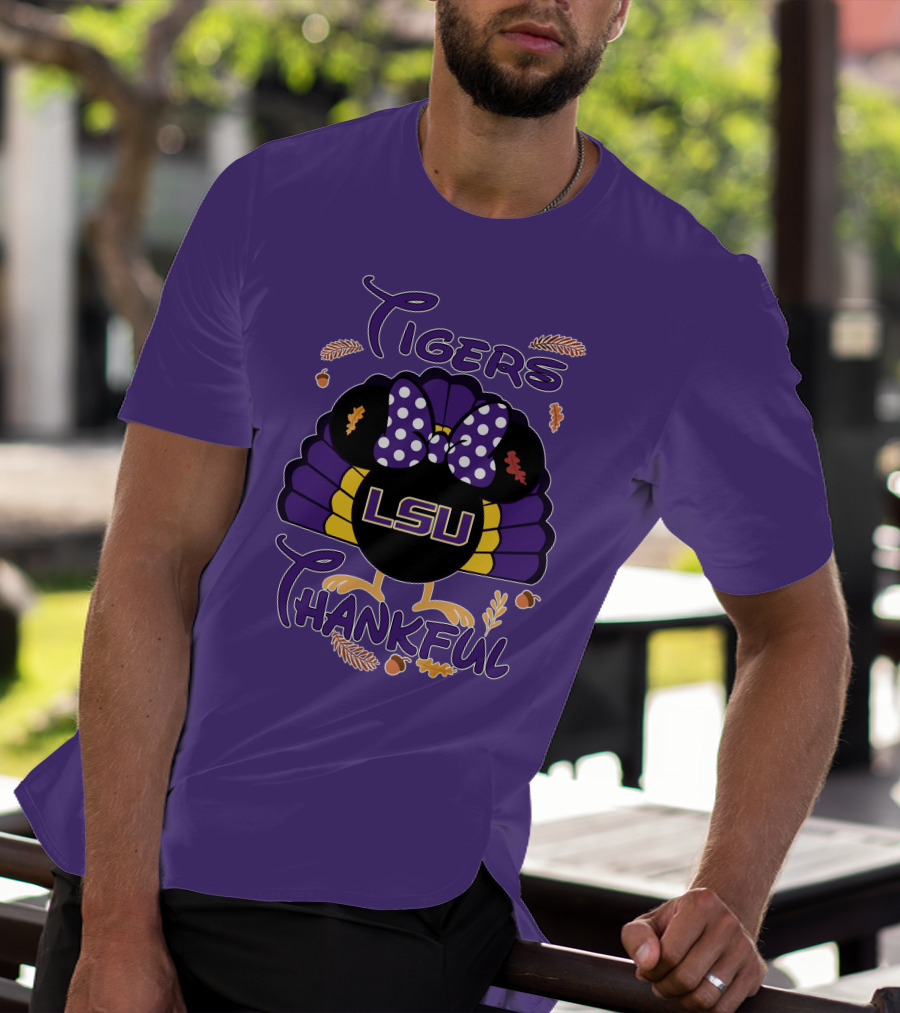 LSU Tigers Thankful Minnie Thanksgiving T-Shirt