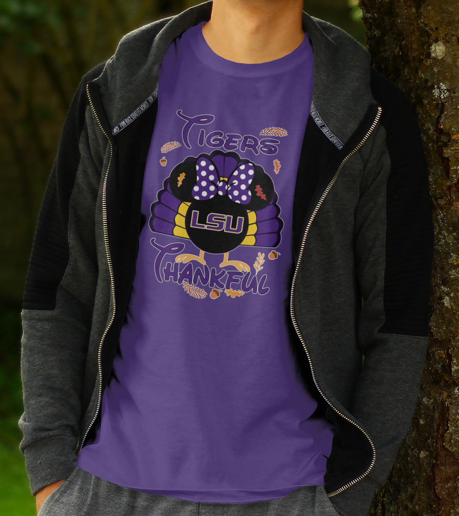 LSU Tigers Thankful Minnie Thanksgiving T-Shirt
