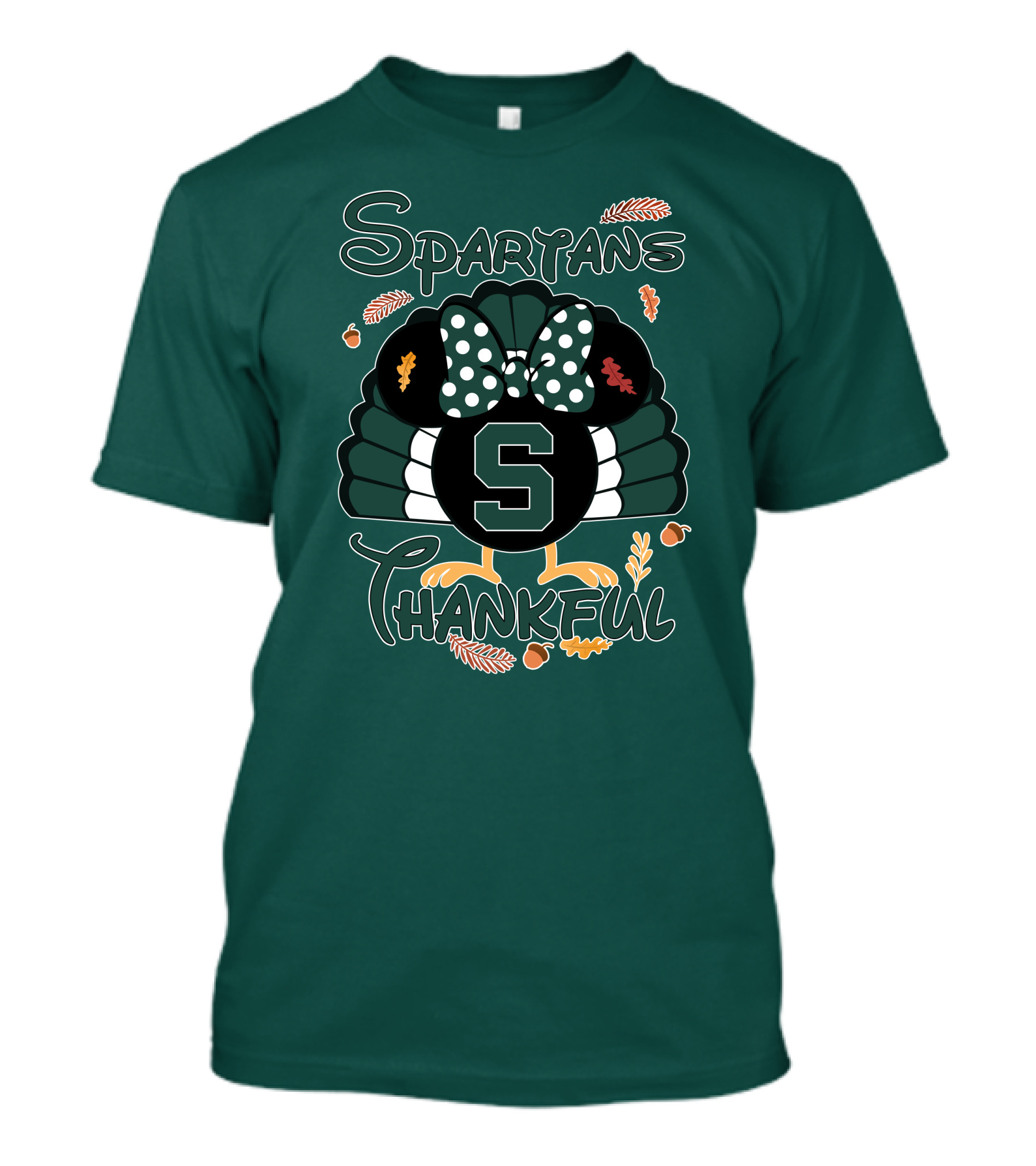 Spartans Thankful Thanksgiving Minnie Michigan State T-Shirt