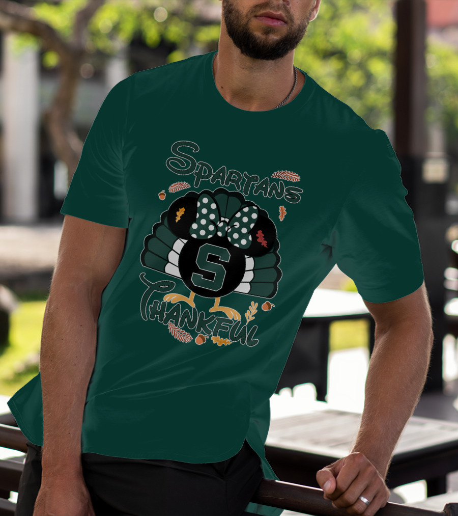 Spartans Thankful Thanksgiving Minnie Michigan State T-Shirt