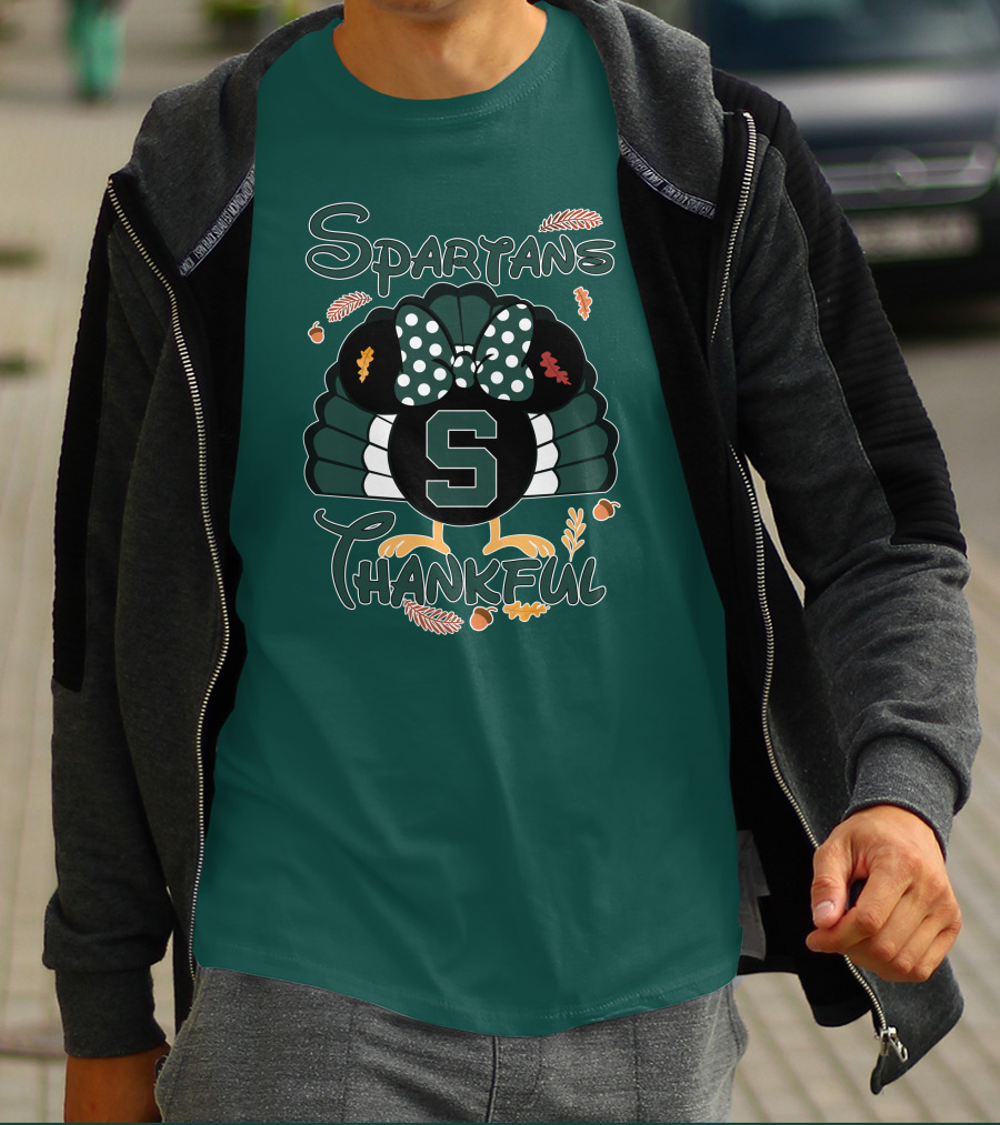 Spartans Thankful Thanksgiving Minnie Michigan State T-Shirt
