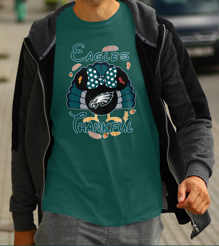 Eagles Thankful Philadelphia Minnie Thanksgiving T-Shirt