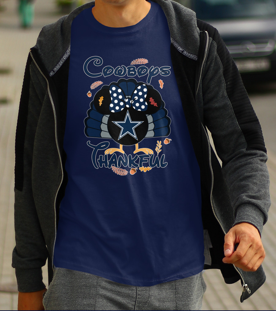 Cowboys Thankful Minnie Turkey Dallas Thanksgiving T-Shirt