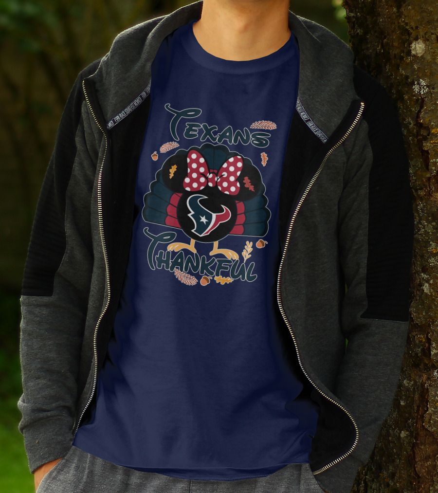 Texans Thankful Minnie Thanksgiving Turkey T-Shirt