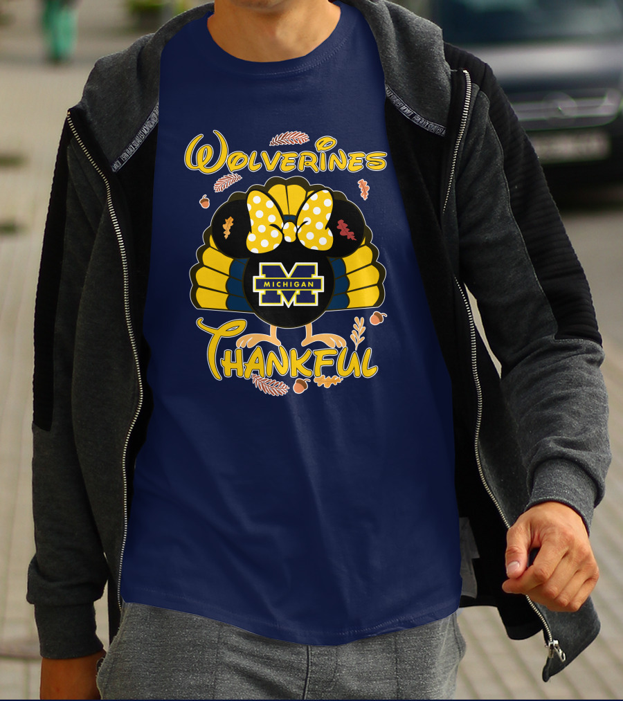 Wolverines Thankful Michigan Minnie T-Shirt
