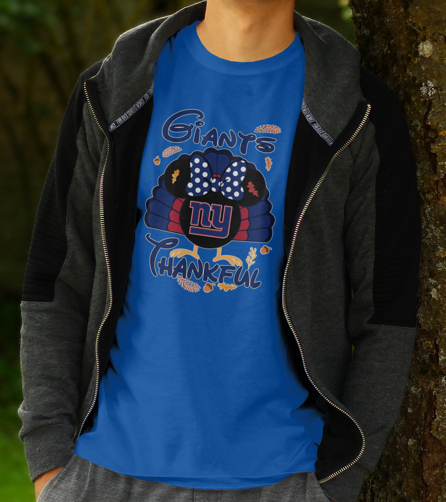 Giants Thankful New York Turkey Minnie Bow T-Shirt