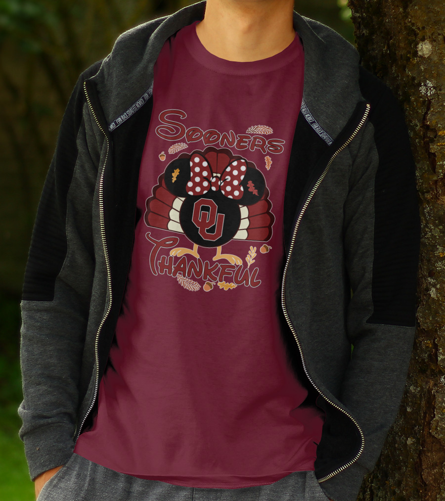 Sooners Thankful Minnie Turkey Thanksgiving OU T-Shirt
