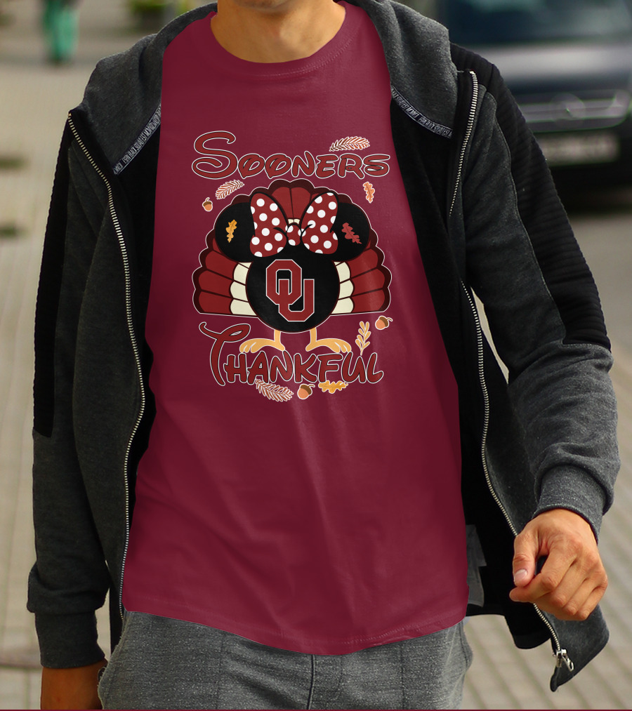Sooners Thankful Minnie Turkey Thanksgiving OU T-Shirt