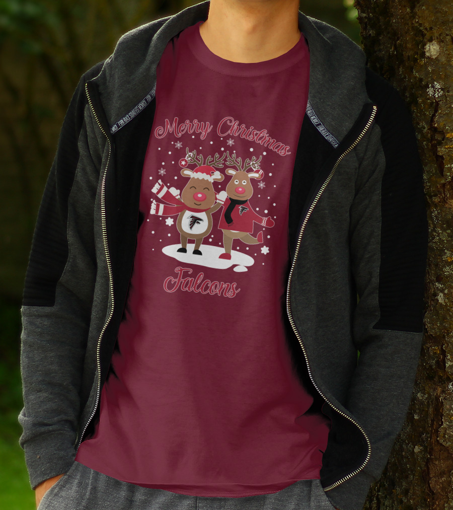 Merry Christmas Atlanta Falcons Reindeer T-Shirt