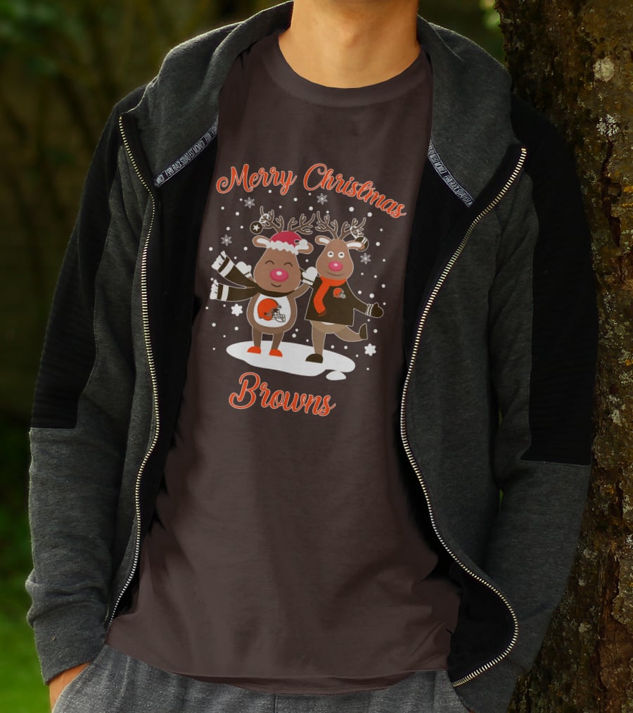 Merry Christmas Cleveland Browns Reindeer T-Shirt