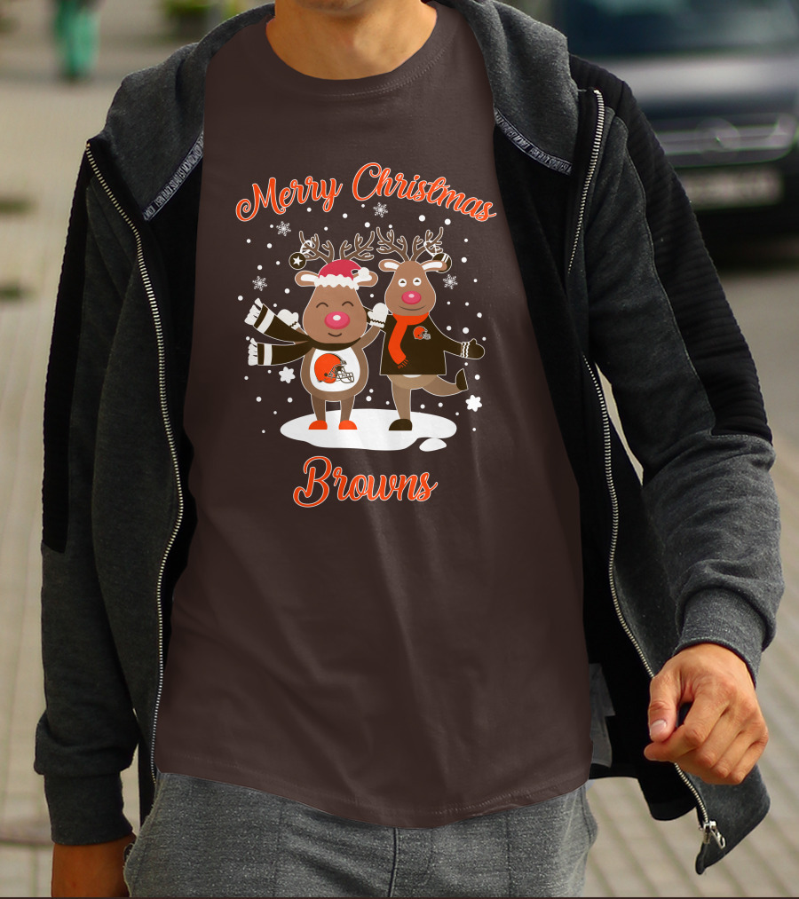 Merry Christmas Cleveland Browns Reindeer T-Shirt