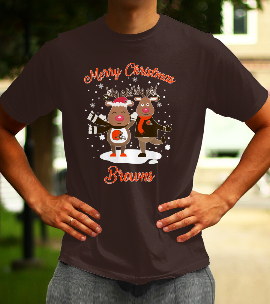 Merry Christmas Cleveland Browns Reindeer T-Shirt