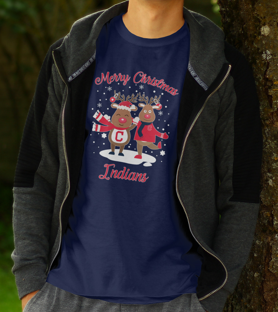 Merry Christmas Indians Reindeer With C T-Shirt