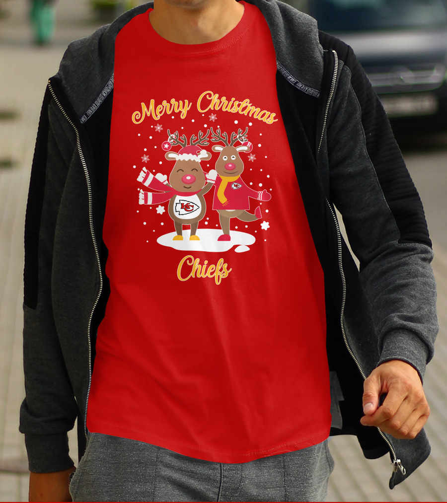 Merry Christmas Kansas City Chiefs Reindeer Chiefs T-Shirt