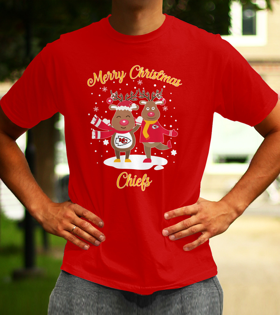 Merry Christmas Kansas City Chiefs Reindeer Chiefs T-Shirt