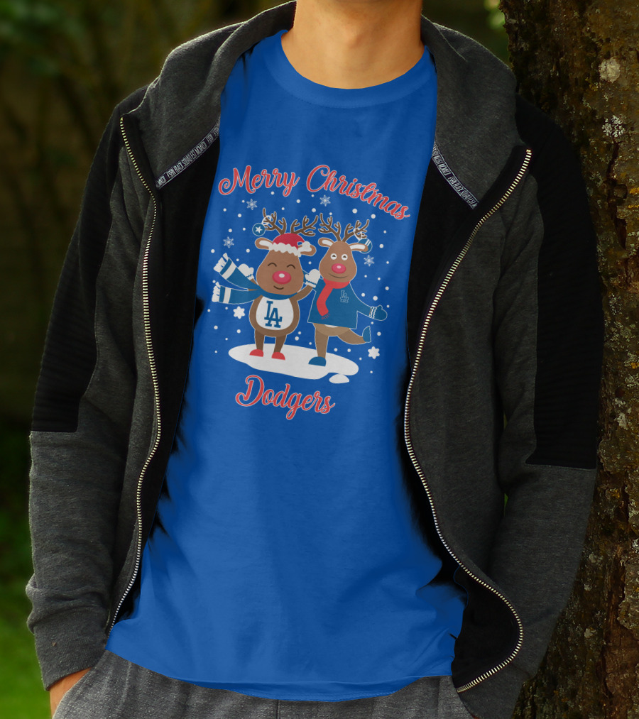 Merry Christmas Los Angeles Dodgers Reindeer T-Shirt