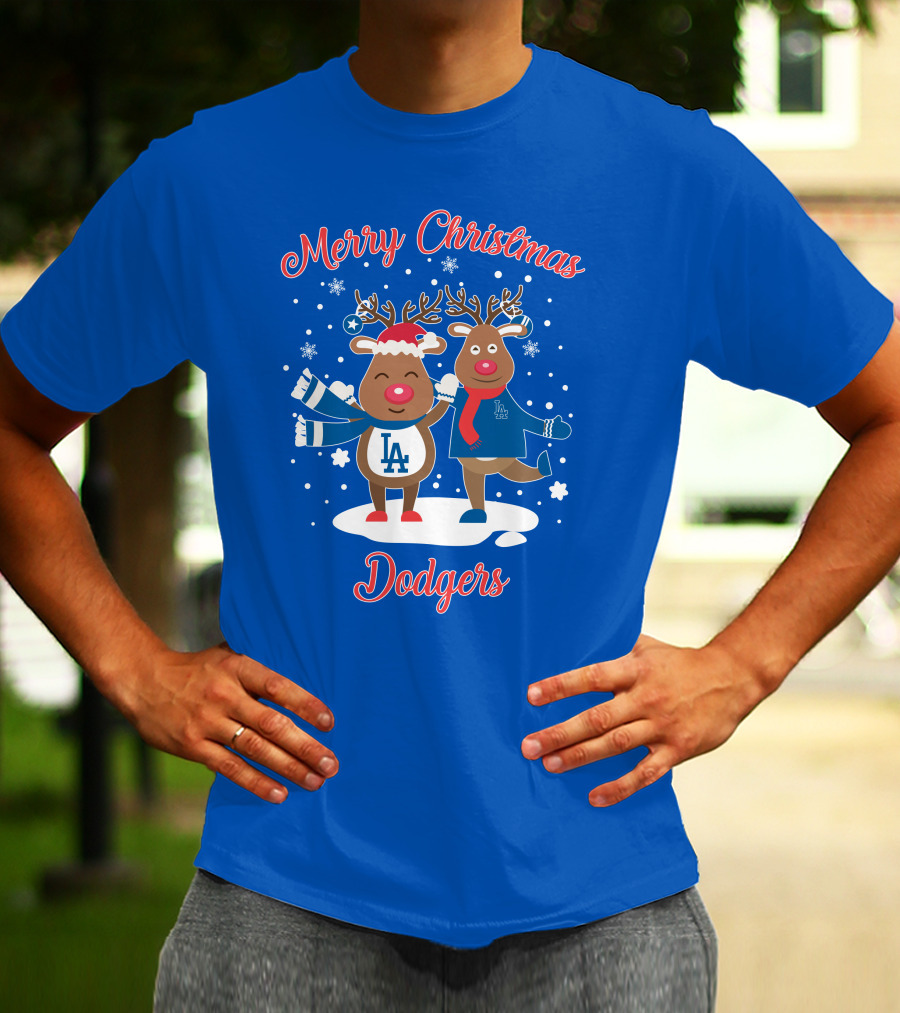 Merry Christmas Los Angeles Dodgers Reindeer T-Shirt