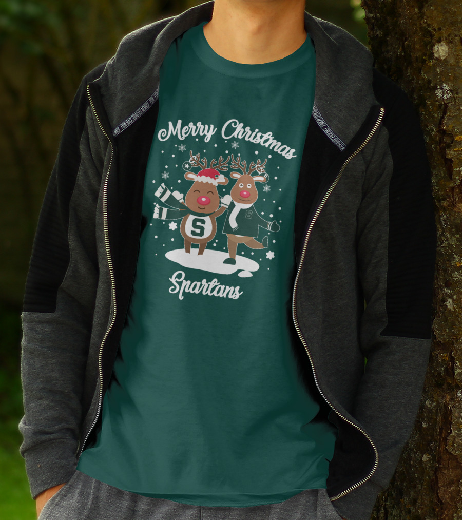 Merry Christmas Michigan State Spartans Reindeer T-Shirt
