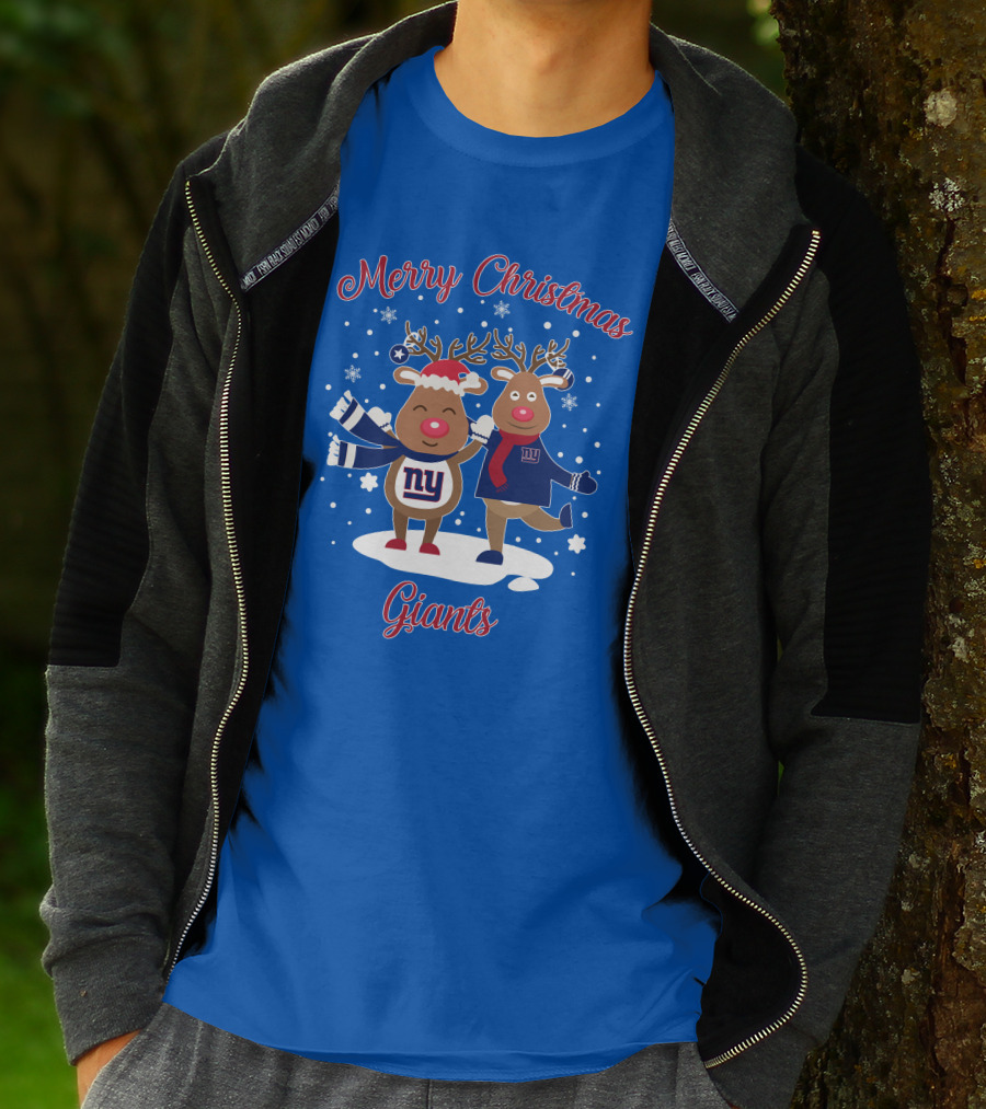 Merry Christmas New York Giants Reindeer T-Shirt