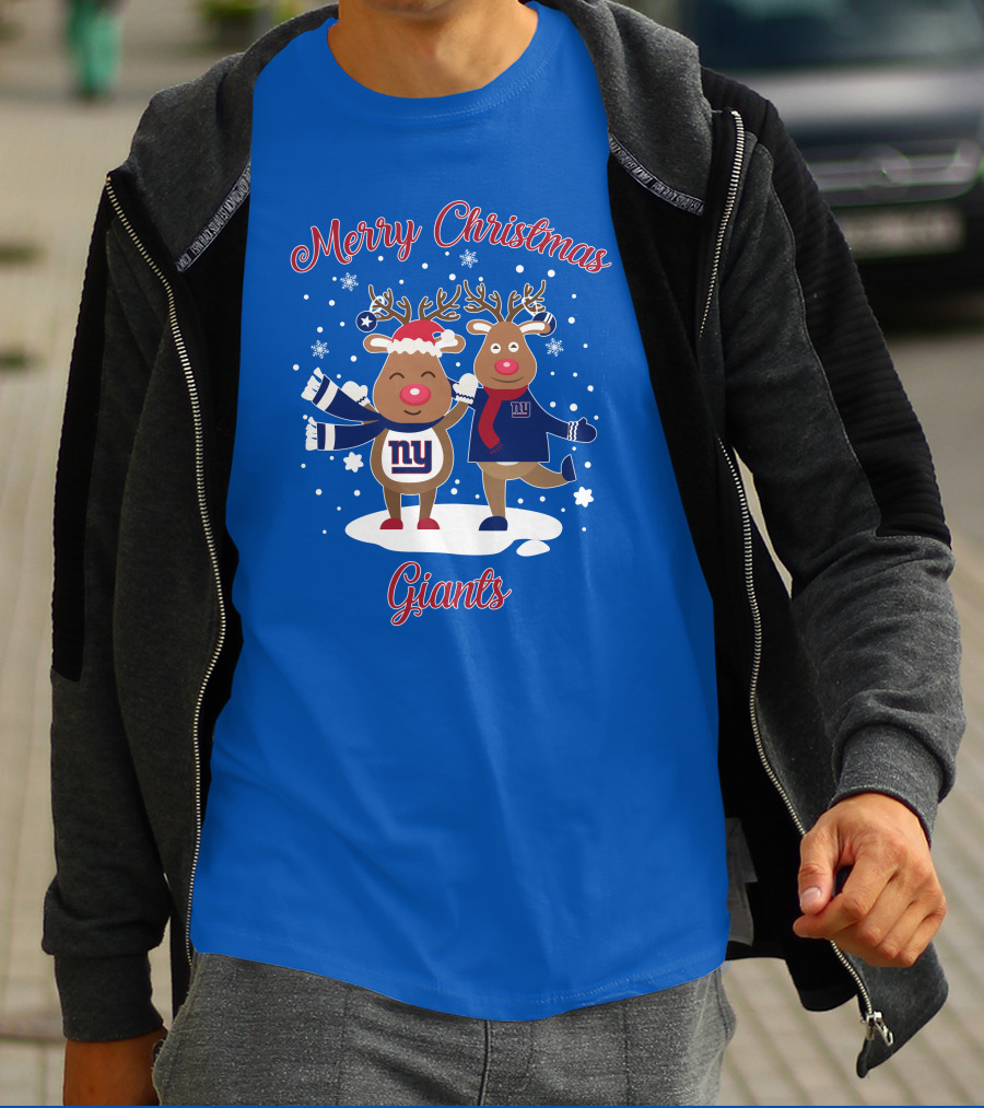 Merry Christmas New York Giants Reindeer T-Shirt