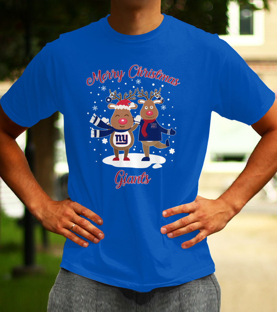 Merry Christmas New York Giants Reindeer T-Shirt