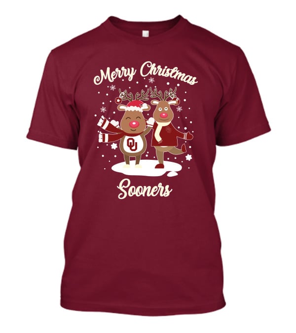 Merry Christmas Sooners Oklahoma Reindeer T-Shirt
