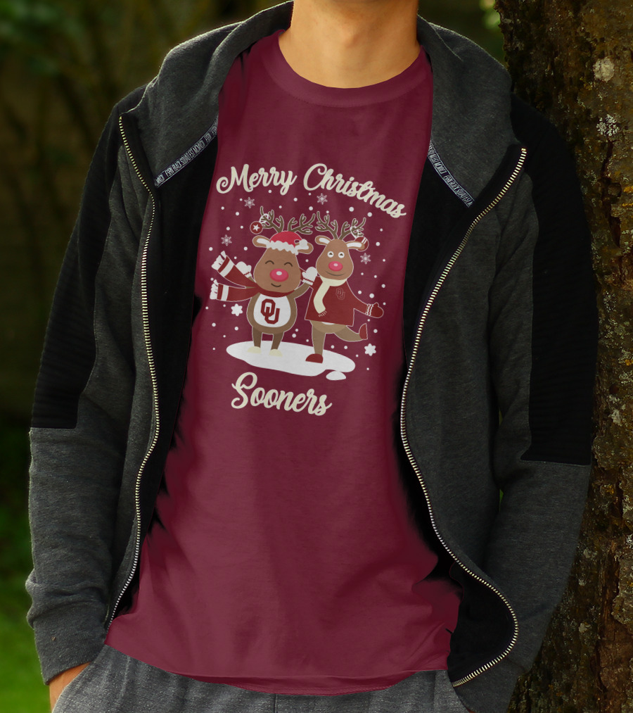 Merry Christmas Sooners Oklahoma Reindeer T-Shirt