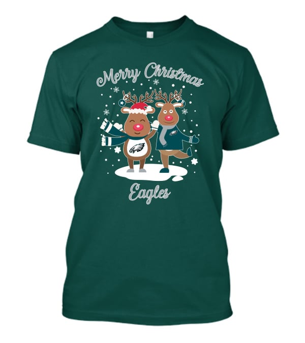 Merry Christmas Eagles Reindeer With Philadelphia Eagles T-Shirt