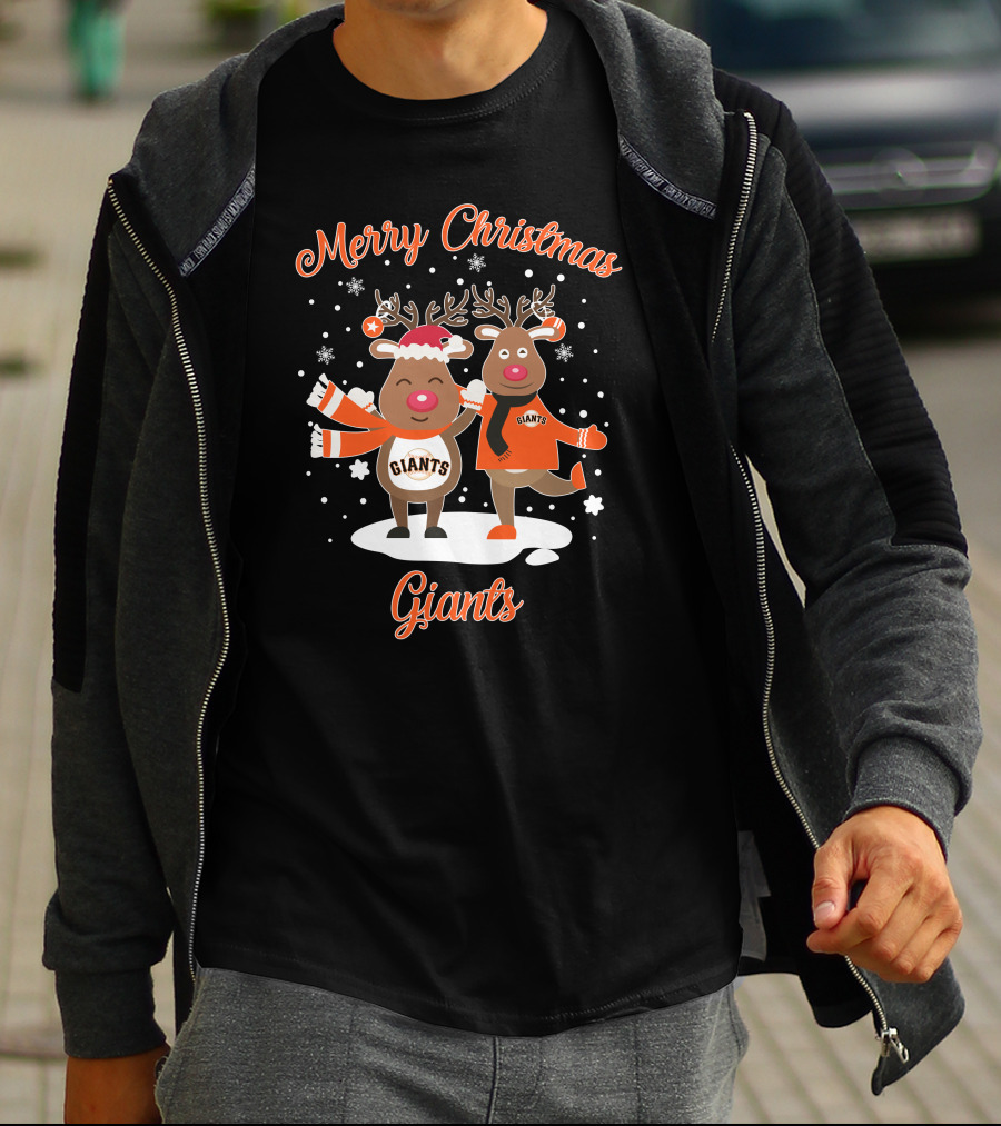 Merry Christmas Giants Reindeer Giants T-Shirt
