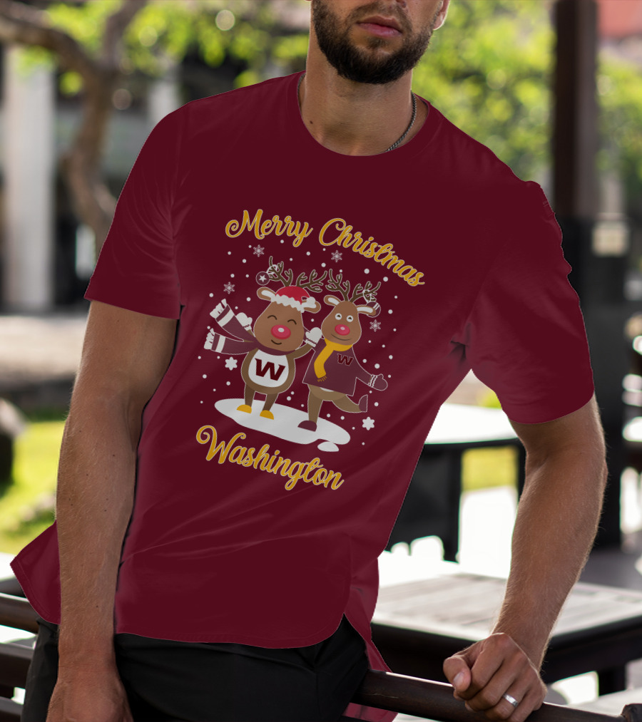 Merry Christmas Washington Football Team Reindeer T-Shirt