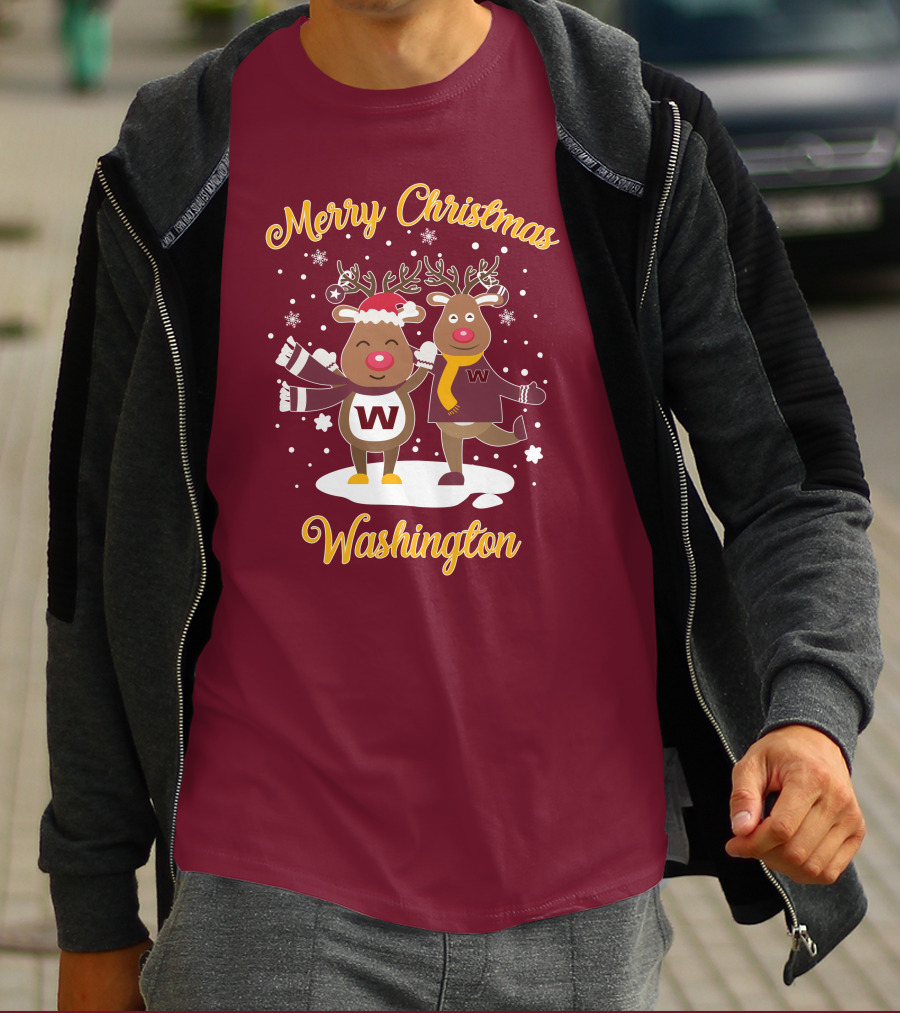Merry Christmas Washington Football Team Reindeer T-Shirt