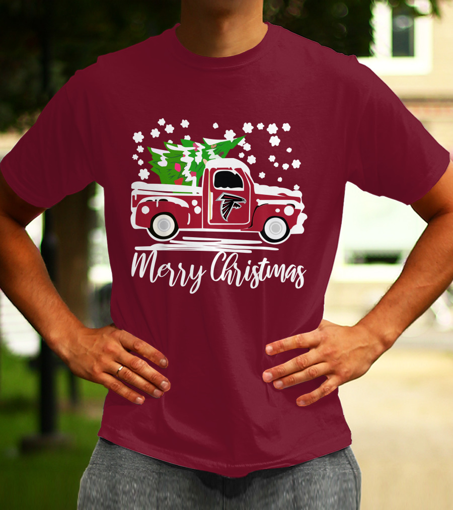 Atlanta Falcons Vintage Truck Merry Christmas T-Shirt