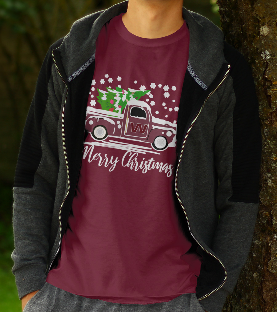 Washington Football Team Vintage Truck Merry Christmas T-Shirt