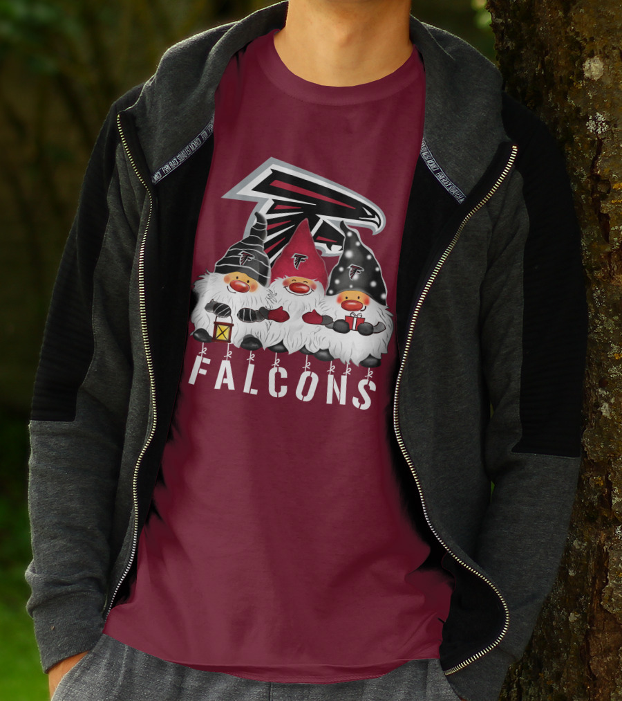 Atlanta Falcons Merry Christmas Happy Holidays Gnomes T-Shirt