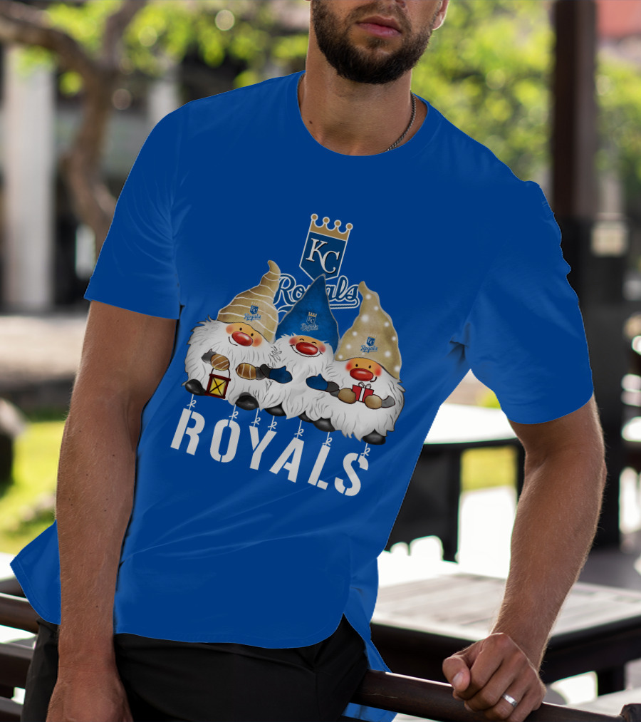Kansas City Royals Merry Christmas Happy Holidays Gnomes T-Shirt