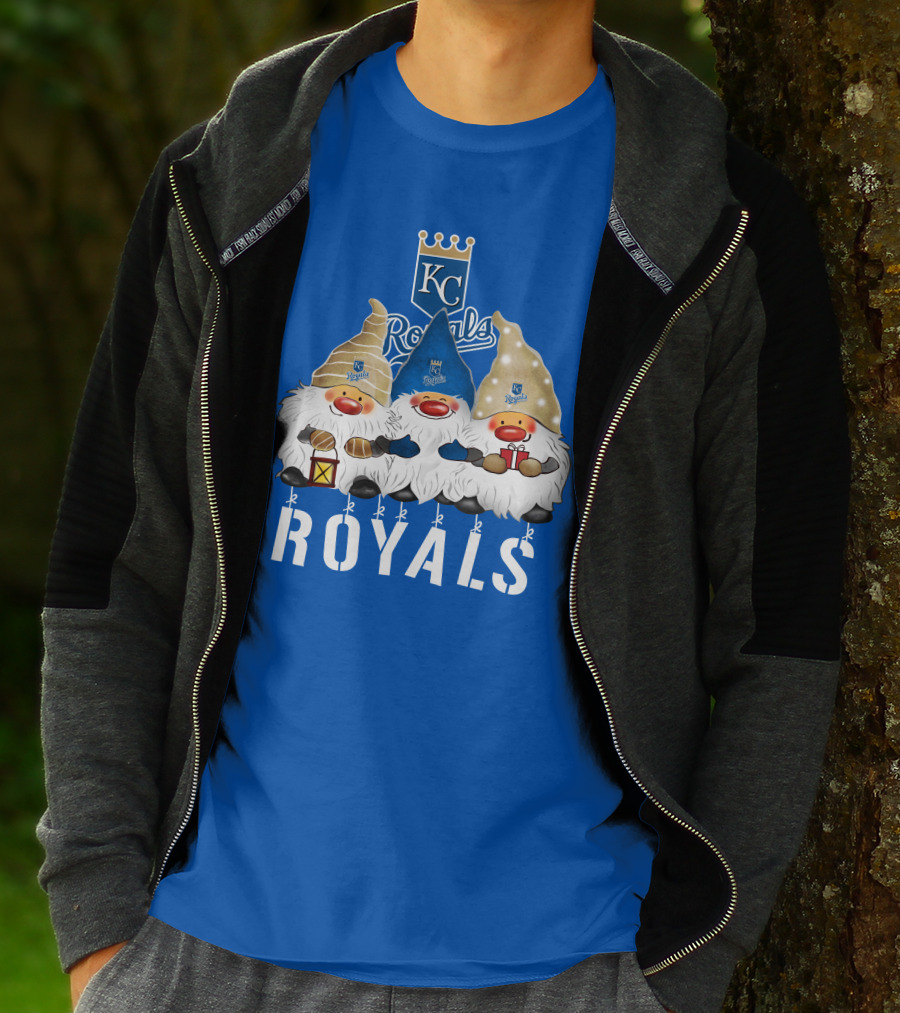 Kansas City Royals Merry Christmas Happy Holidays Gnomes T-Shirt
