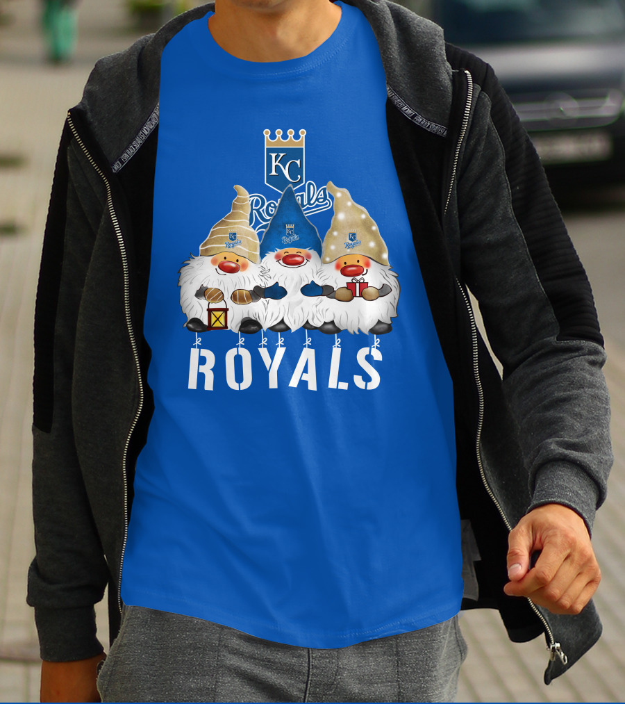 Kansas City Royals Merry Christmas Happy Holidays Gnomes T-Shirt