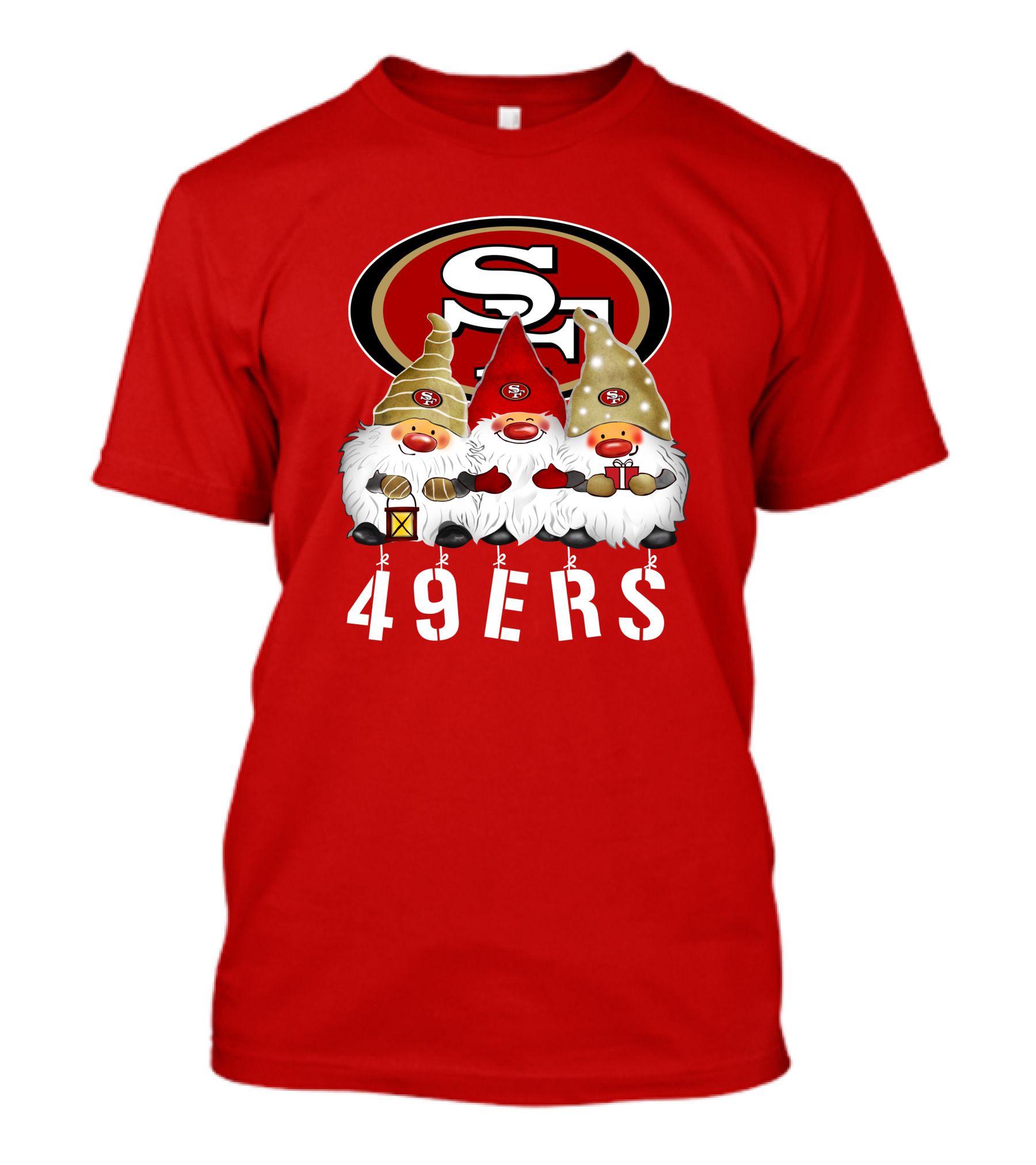 San Francisco 49ers Merry Christmas Happy Holidays Gnomes 49ers T-Shirt