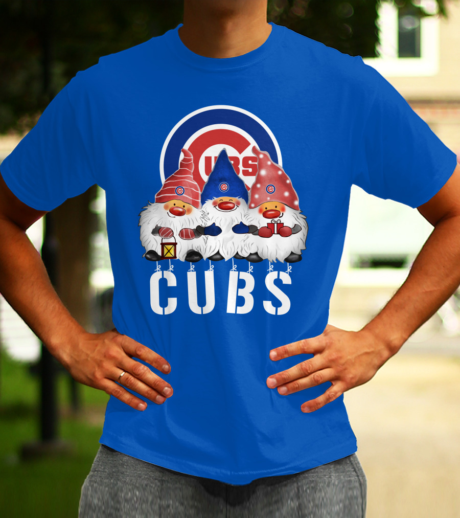 Chicago Cubs Merry Christmas Happy Holidays Festive Gnomes T-Shirt