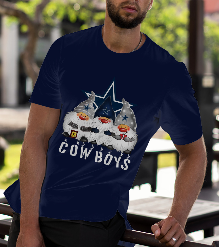 Dallas Cowboys Christmas Gnomes Merry Holidays T-Shirt