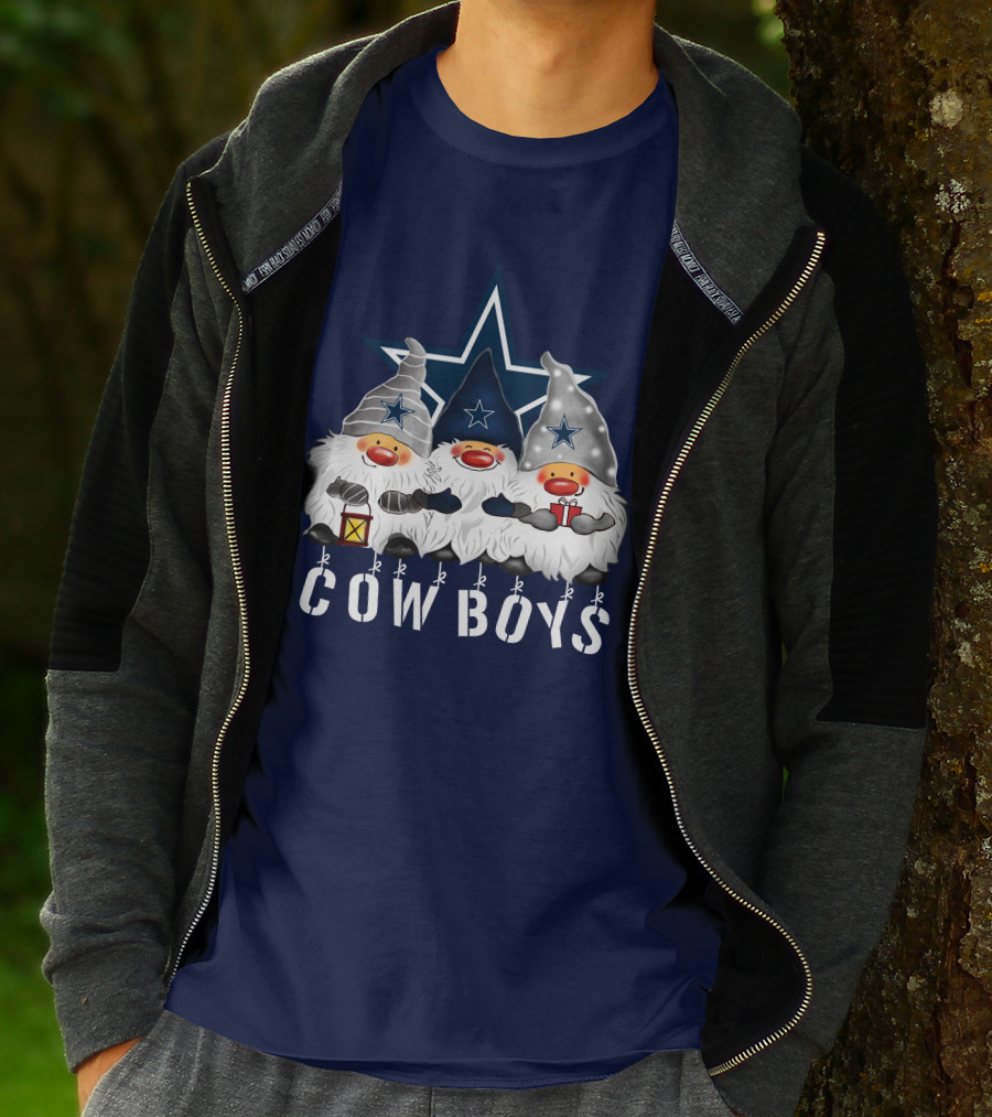 Dallas Cowboys Christmas Gnomes Merry Holidays T-Shirt
