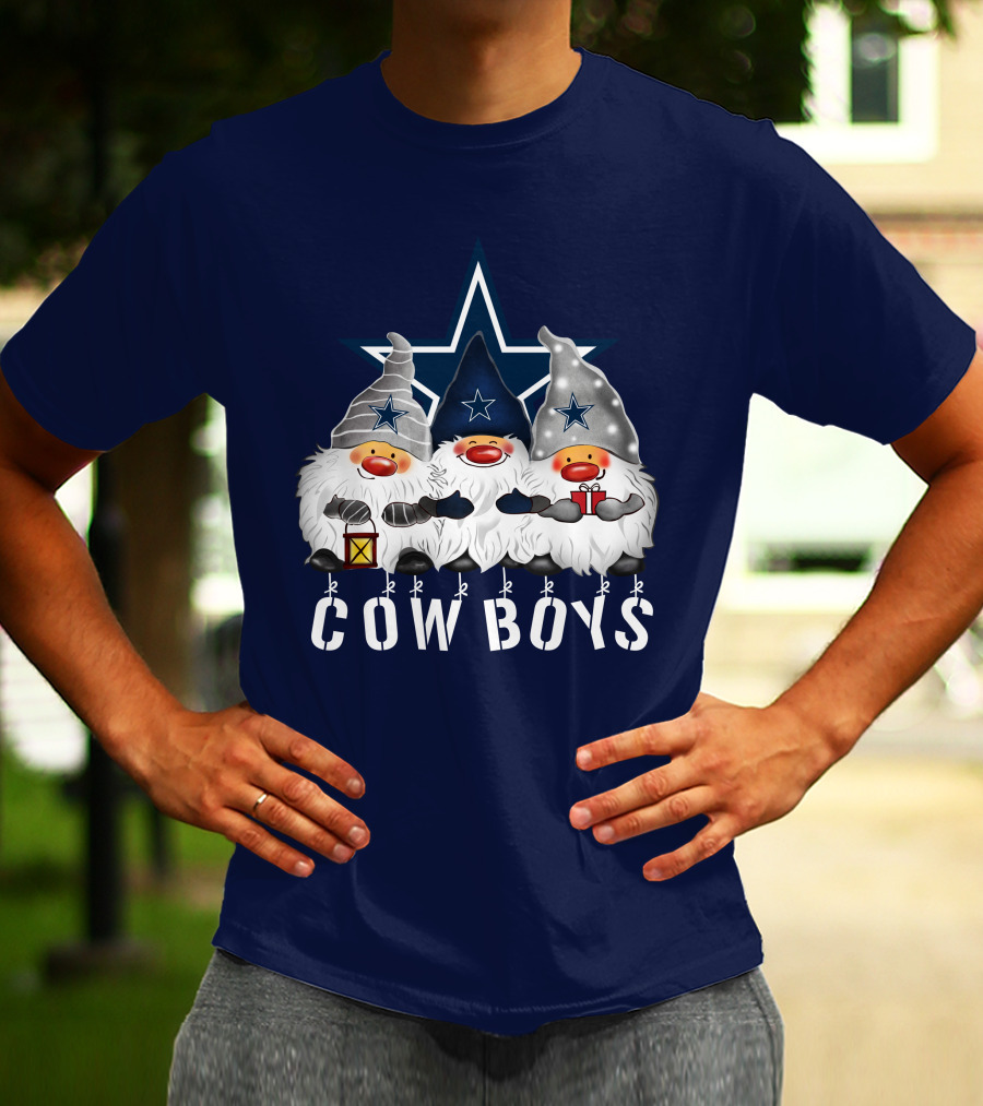Dallas Cowboys Christmas Gnomes Merry Holidays T-Shirt